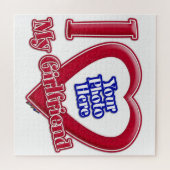 Ich Liebe Foto meiner Freundin Red Heart Puzzle (Horizontal)