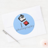 Ich liebe Fotos Runder Aufkleber (Umschlag)