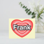 Ich Liebe Frank. Ich Liebe dir Frank. Herz Postkarte (Stehend Vorderseite)