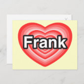 Ich Liebe Frank. Ich Liebe dir Frank. Herz Postkarte (Vorne/Hinten)