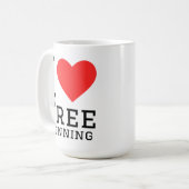 Ich liebe Free Running Kaffeetasse (Vorderseite Links)