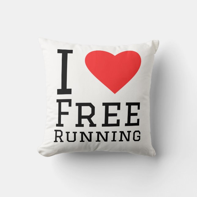 Ich liebe Free Running Kissen (Vorderseite)
