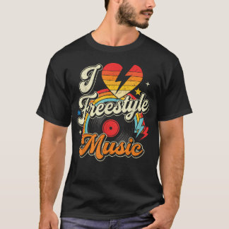 Ich liebe Freestyle-Musik Funny Retro T-Shirt