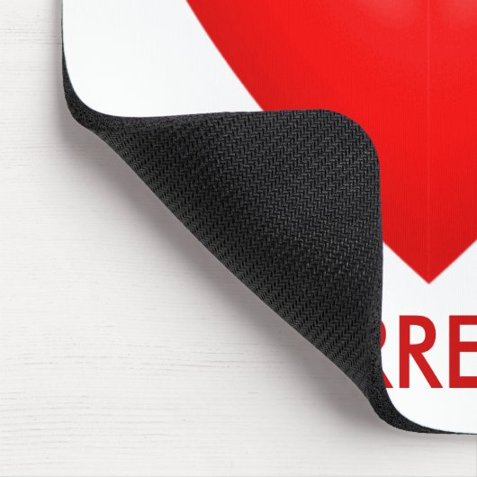 Ich Liebe Frettchen mit dem roten Herz vertikal Mousepad (Ecke)
