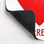 Ich liebe Frettchen mit rotem Herz vertikal Mousepad (Ecke)