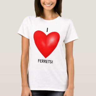 Ich liebe Frettchen mit rotem Herzen Damen T-Shirt