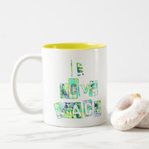 Ich liebe Frieden Schönes Kunstwerk Textdesign Zweifarbige Tasse