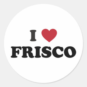 Ich liebe Frisco Texas Runder Aufkleber