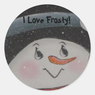 Ich liebe Frosty-Aufkleber Runder Aufkleber