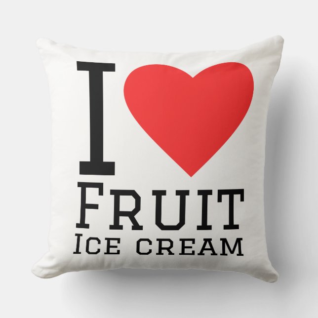 Ich liebe Frucht-Eiscreme Kissen (Vorderseite)