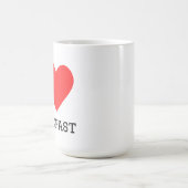 Ich liebe Frühstück Kaffeetasse (Mittel)