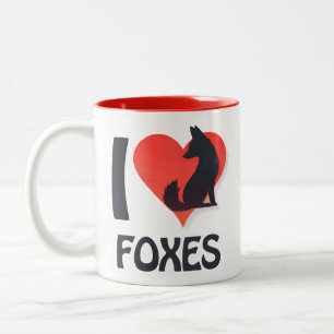 Ich liebe Füchse Zweifarbige Tasse