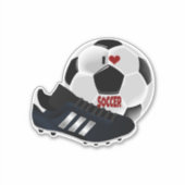 Ich liebe Fußball, Ball und Schuh, Aufkleber (Vorderseite)