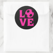 Ich Liebe Fußball für und Runder Aufkleber (Tasche)