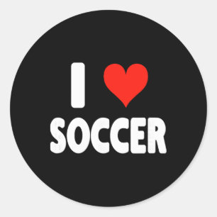 Ich liebe Fußball Herz Fußball Fußball Feld Spielf Runder Aufkleber