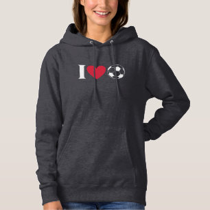Ich liebe Fußball Retro Herz Fußballfan Hoodie