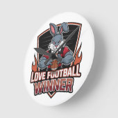 Ich liebe Fußball  Runde Wanduhr (Winkel)