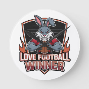 Ich liebe Fußball Runde Wanduhr