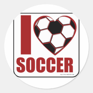 Ich Liebe Fußball! Runder Aufkleber