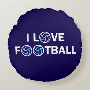 Ich Liebe Fußball stilvoll, coolen Text und Design Rundes Kissen