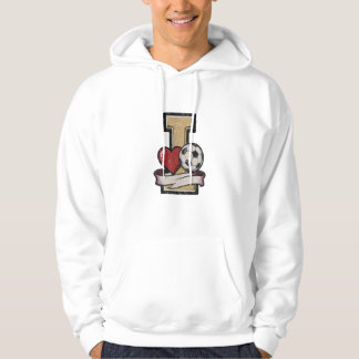 Ich liebe Fußball Vintage-Fußball-Fan-Hoodie Hoodie