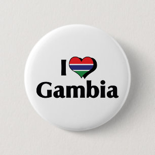 Ich liebe Gambia-Flagge Button
