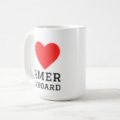 Ich liebe Gamer-Tastatur Kaffeetasse (Vorderseite Links)