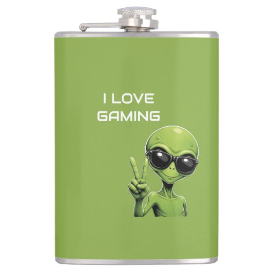 Ich liebe Gaming Flachmann (Vorderseite)