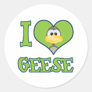 Ich liebe Gänse Runder Aufkleber