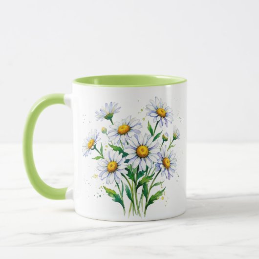 Ich liebe Gänseblümchen. Aquarell. Tasse (Links)
