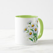 Ich liebe Gänseblümchen. Aquarell. Tasse (VorderseiteRechts)