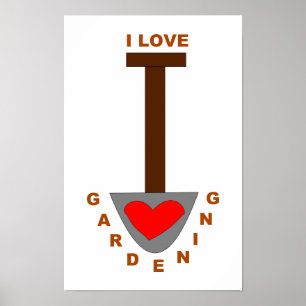 Ich liebe Gartenspaten Poster