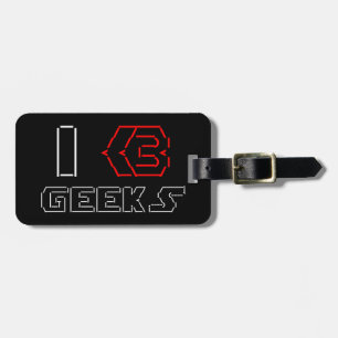 Ich liebe Geeks ASCII ART Gepäckanhänger