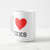 Ich liebe Geeks  Kaffeetasse (Vorderseite Links)