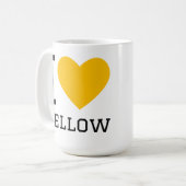 Ich liebe Gelb Kaffeetasse (Vorderseite Links)