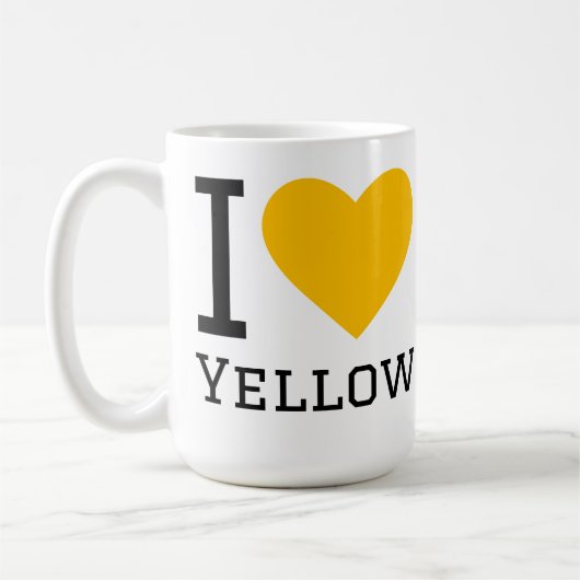 Ich liebe Gelb Kaffeetasse (Links)