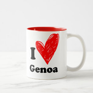 Ich liebe Genua Zweifarbige Tasse