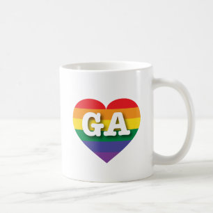 Ich liebe Georgia Regenbogenherz Kaffeetasse