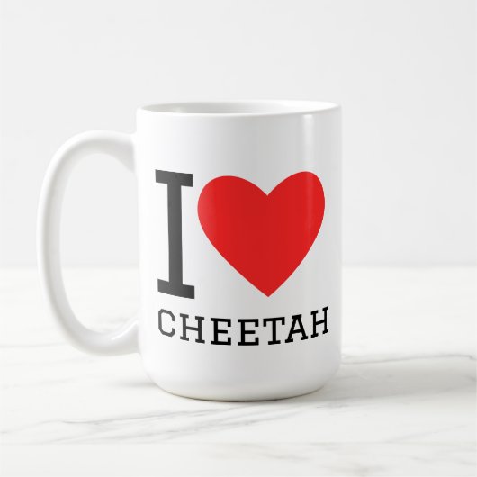 Ich liebe Gepard Kaffeetasse (Links)