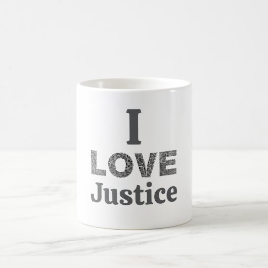 Ich liebe Gerechtigkeit Kaffeetasse (Mittel)