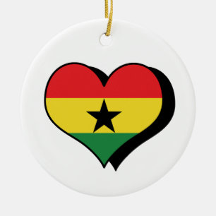 Ich liebe Ghana-Ornament Keramikornament