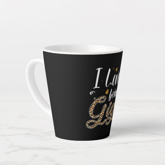 Ich Liebe, Gigi Leopard Karierten Mors Day Milchtasse (Linke Ecke)