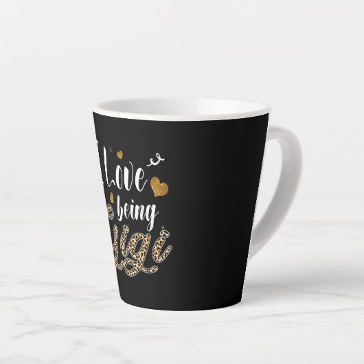 Ich Liebe, Gigi Leopard Karierten Mors Day Milchtasse (Rechte Ecke)