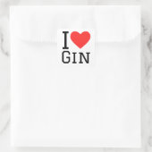 Ich liebe Gin Quadratischer Aufkleber (Tasche)