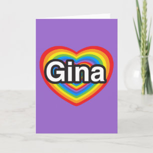 Ich Liebe Gina. Ich Liebe dir Gina. Herz Karte
