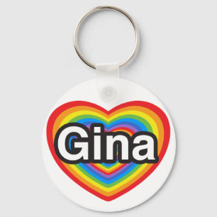 Ich Liebe Gina. Ich Liebe dir Gina. Herz Schlüsselanhänger