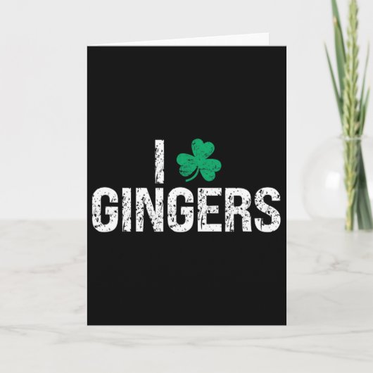 Ich liebe Gingers Rotschopf Kleeblatt St. Patrick Karte (Vorderseite)