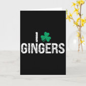 Ich liebe Gingers Rotschopf Kleeblatt St. Patrick Karte (Gelbe Blume)