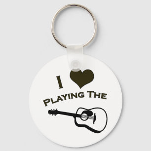 Ich Liebe Gitarre spielen Schlüsselanhänger