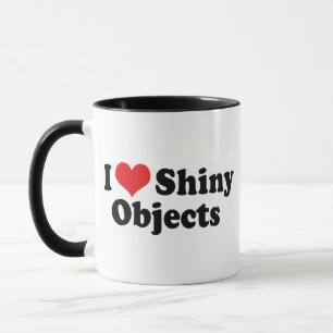 Ich liebe glänzende Herz-Objekte - Gold Silber Sch Tasse